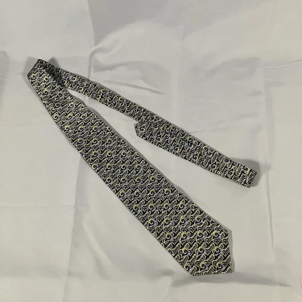 Vintage St. Louis Rams Tie Mens Blue Gold NFL Football Ralph Marlin Silk 2000s‎